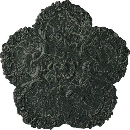 Ekena Millwork Shell Ceiling Medallion, Hand-Painted Painted Turtle Crackle, 25 5/8"OD x 1"P CM25SHPTC